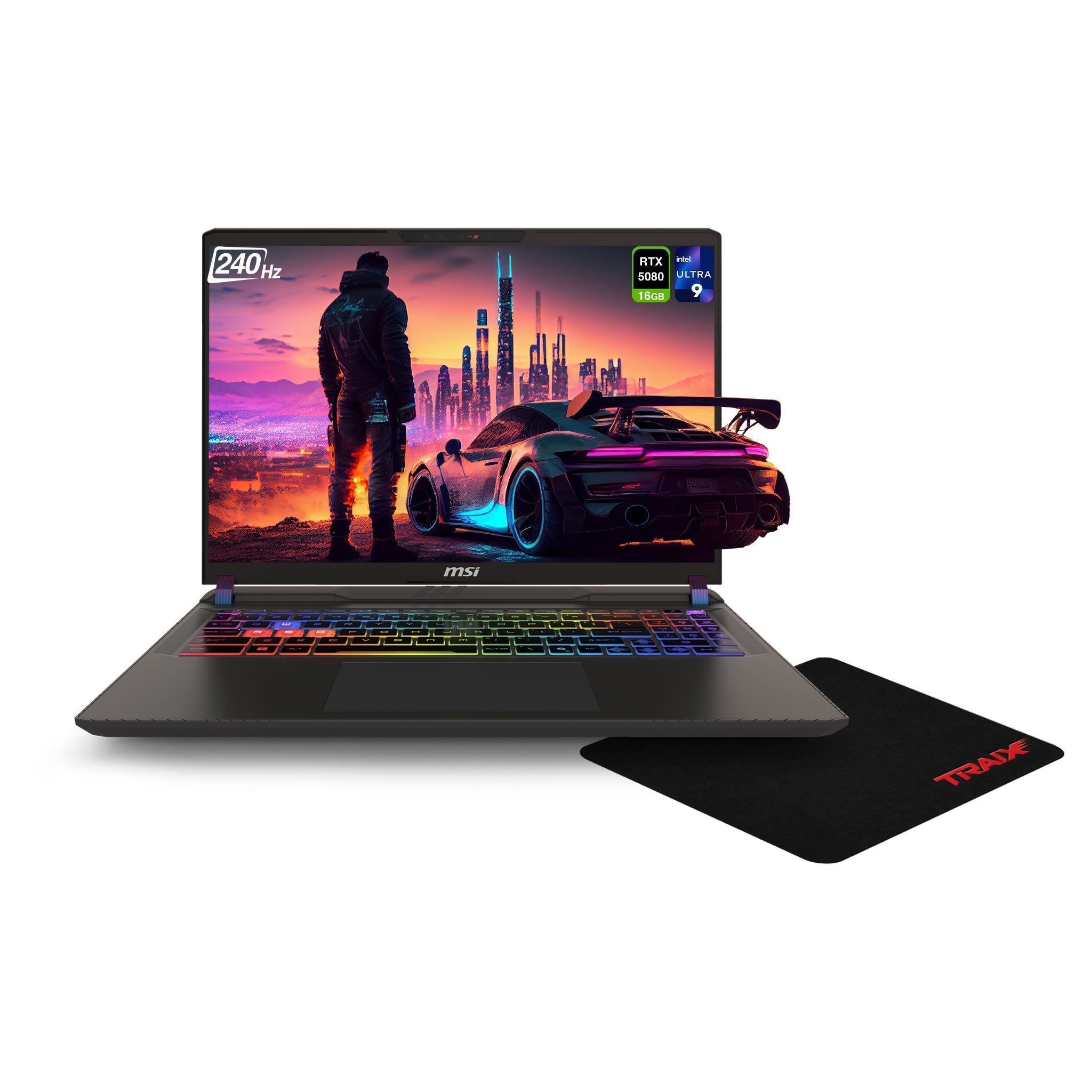 MSI Vector 16 HX Gaming Laptop, Ultra 9 275HX, 16" QHD+ 240Hz, RTX 5080 + Traix MousePad - Hubitx