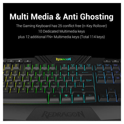 Redragon S101 Gaming Keyboard & M601 Mouse Combo – RGB Backlit Gaming Set - Hubitx