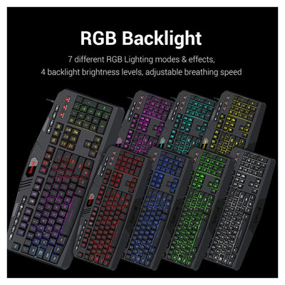 Redragon S101 Gaming Keyboard & M601 Mouse Combo – RGB Backlit Gaming Set - Hubitx