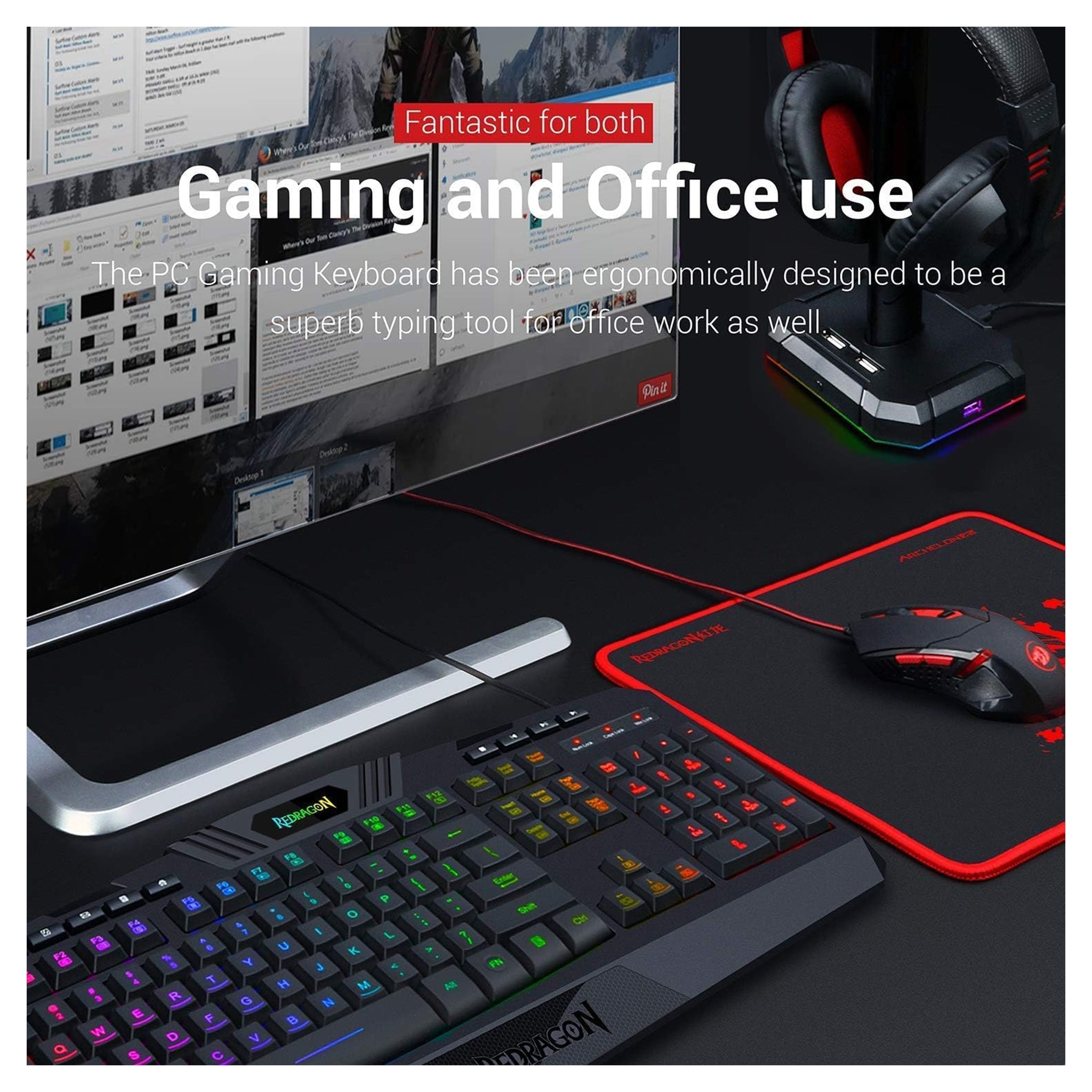Redragon S101 Gaming Keyboard & M601 Mouse Combo – RGB Backlit Gaming Set - Hubitx