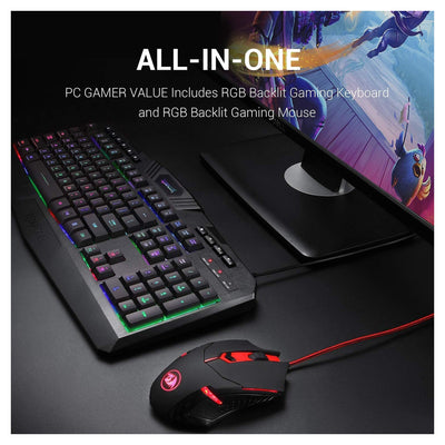 Redragon S101 Gaming Keyboard & M601 Mouse Combo – RGB Backlit Gaming Set - Hubitx