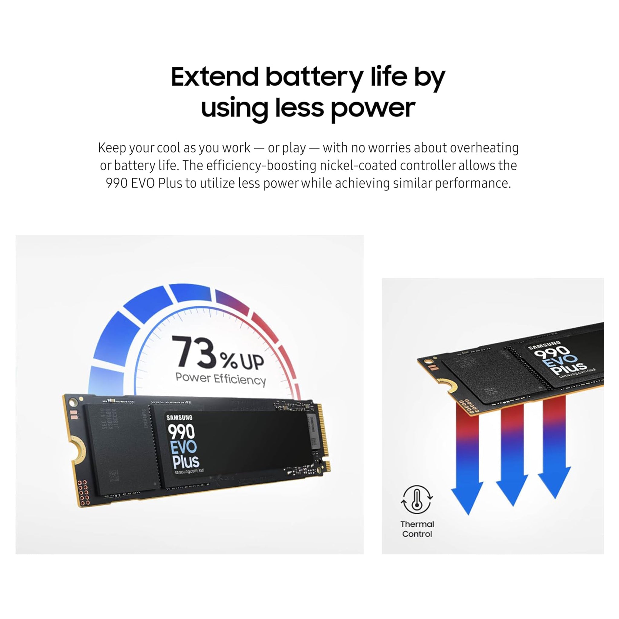 Samsung 990 EVO Plus SSD 2TB, PCIe Gen4, Gen5, M.2 2280 (MZ - V9S2T0B/AM) - Hubitx