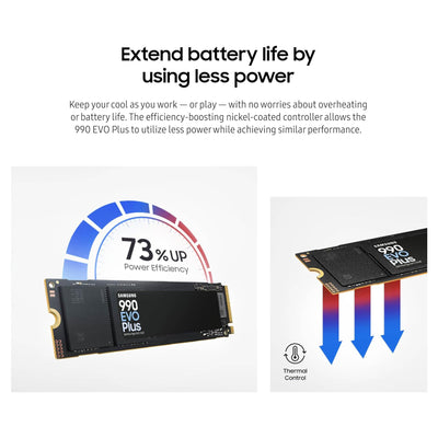 Samsung 990 EVO Plus SSD 2TB, PCIe Gen4, Gen5, M.2 2280 (MZ - V9S2T0B/AM) - Hubitx