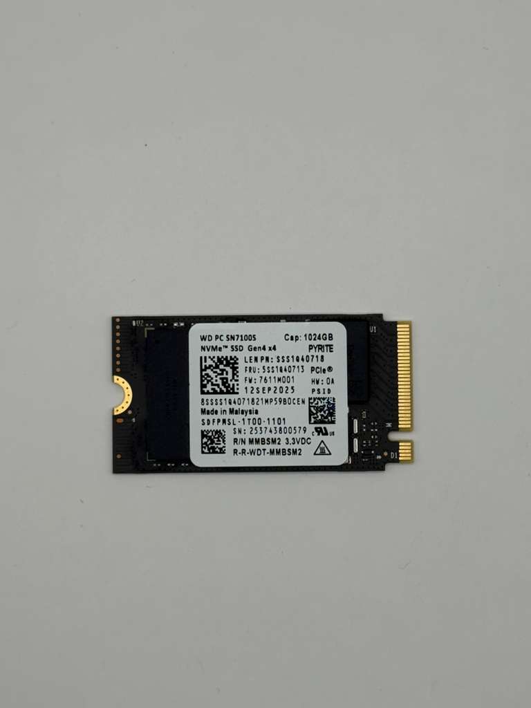 Western Digital PC SN7100S 1TB NVMe PCIe Gen4 SSD M.2 2242 – SDFPMSL - 1T00 - 1101 - Hubitx